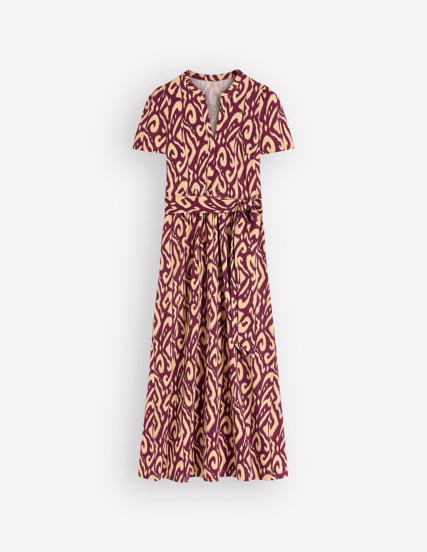 Naomi Jersey Midi Dress-Deep Wisteria, Ikat