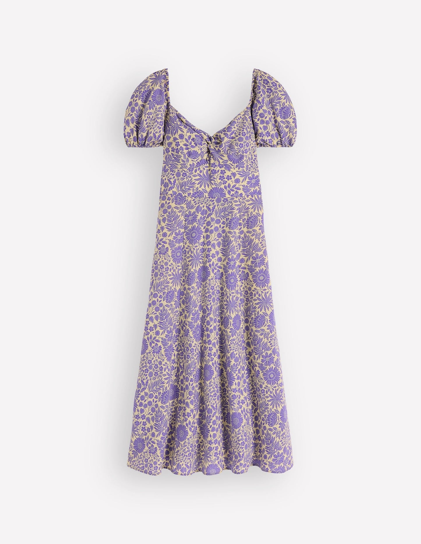 Twist Front Linen Blend Dress-Han Purple, Flowerbed Bloom