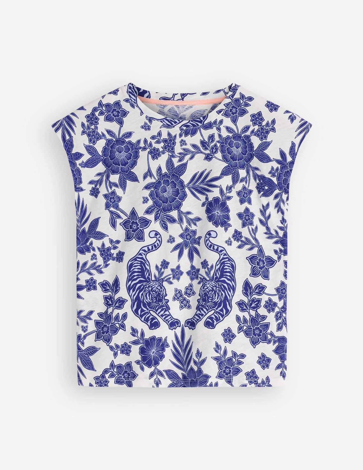 Louisa Slub T-Shirt-Blue Tigers Paradise Placement