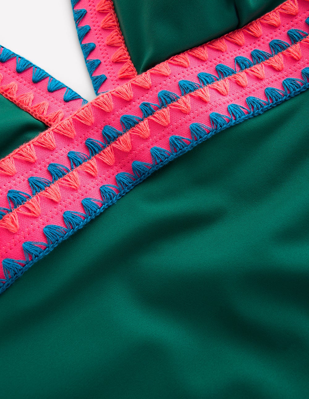Porto V-neck Swimsuit-Mangrove Green, Embroidery