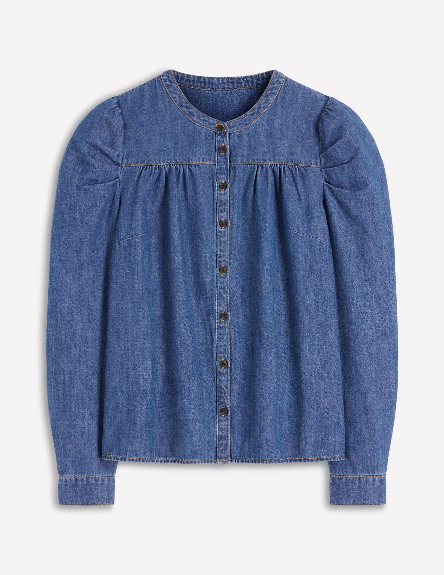Mutton Denim Shirt-Mid Blue