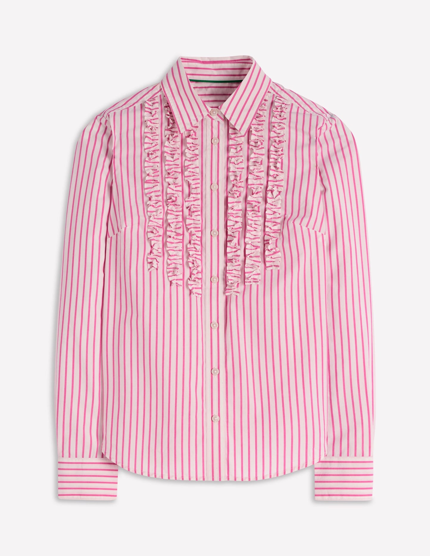 Sienna Trim Detail Shirt-Ivory, Pink stripe