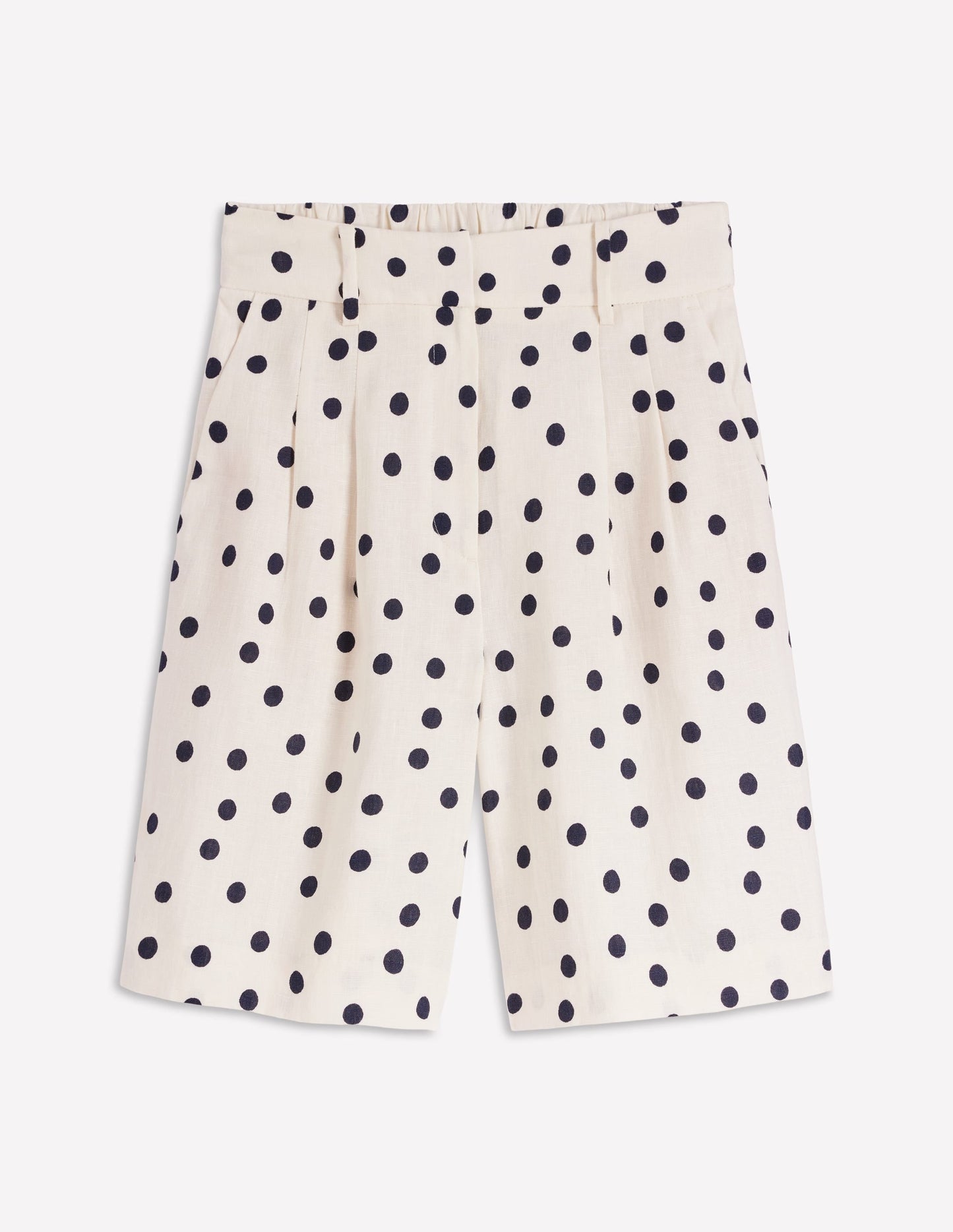 Kensington Linen Shorts-Ivory, Painted Dot