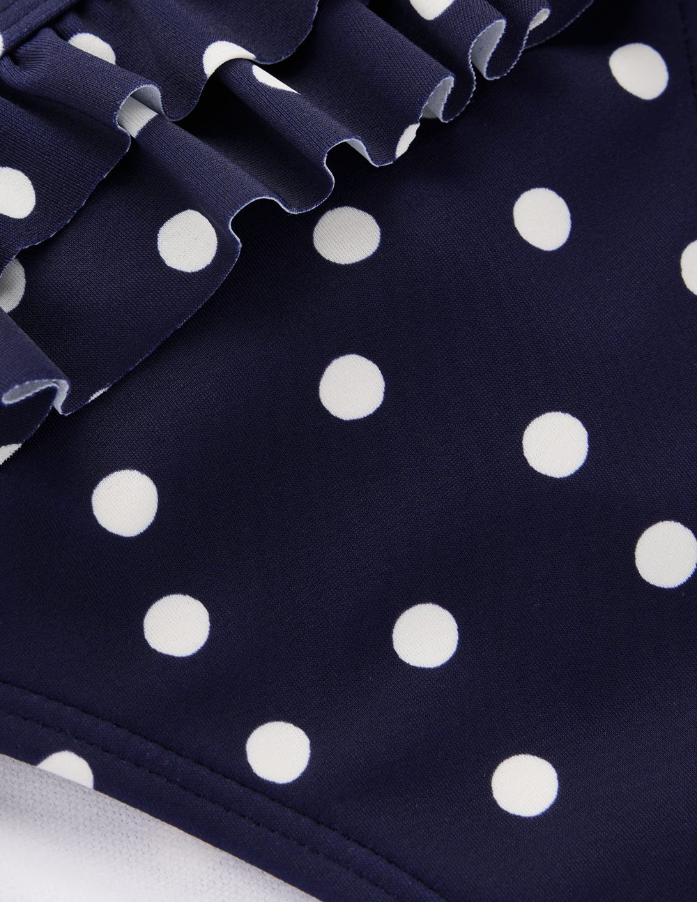 Ruffle Bikini Bottoms-French Navy, Painted Dot
