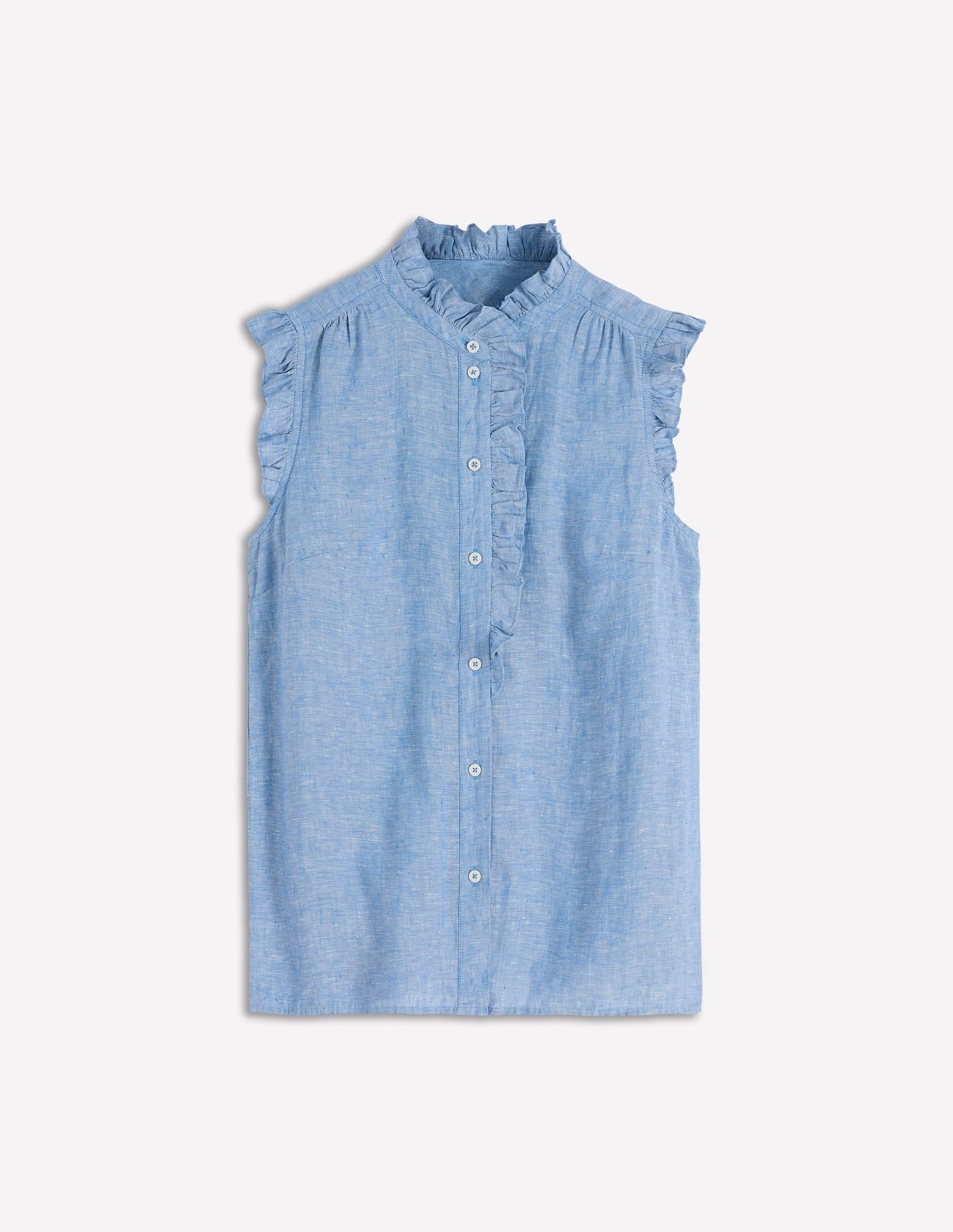 Isabel Sleeveless Linen Top-Chambray