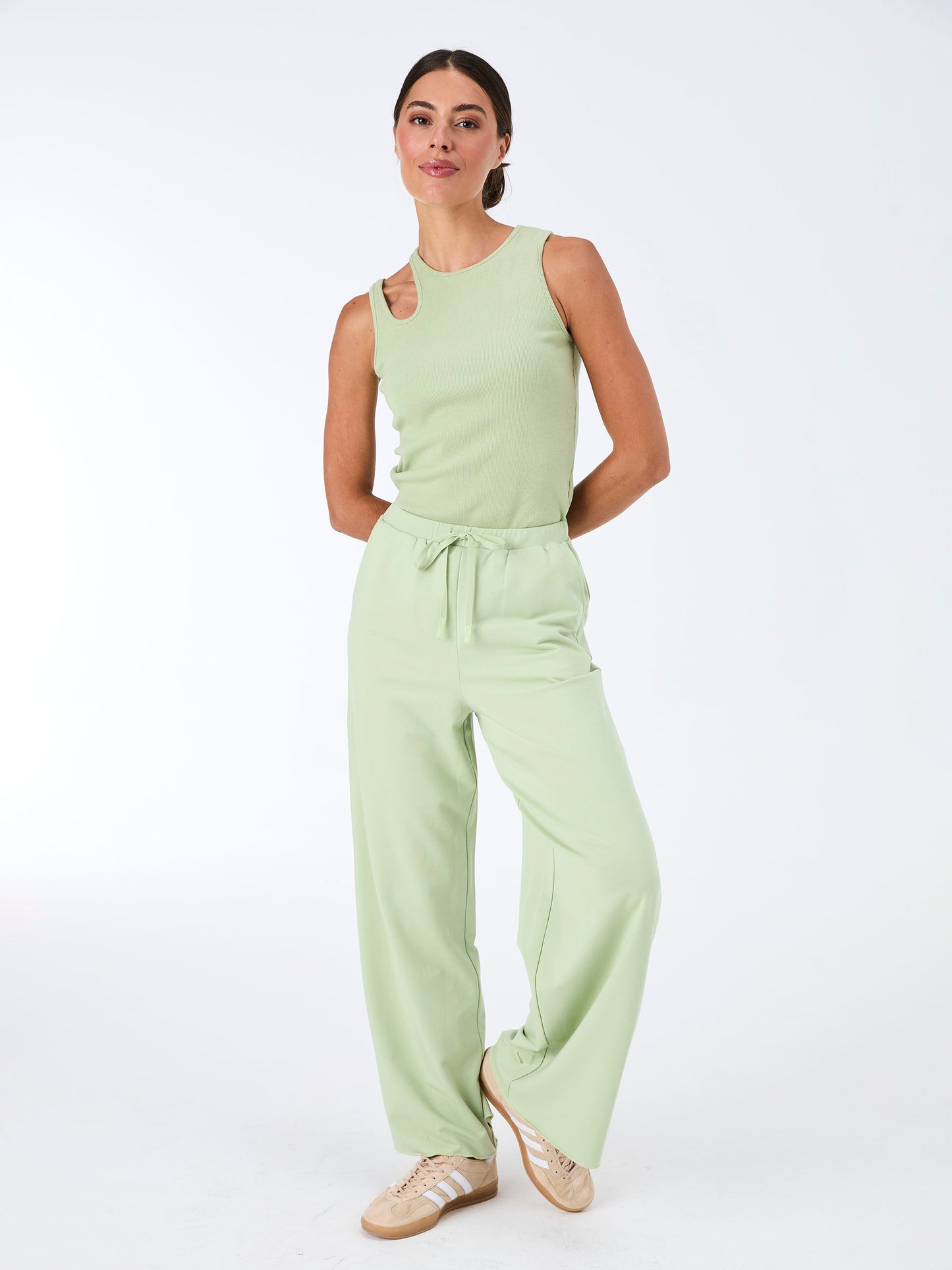 Cut Out Rib Tank - Matcha