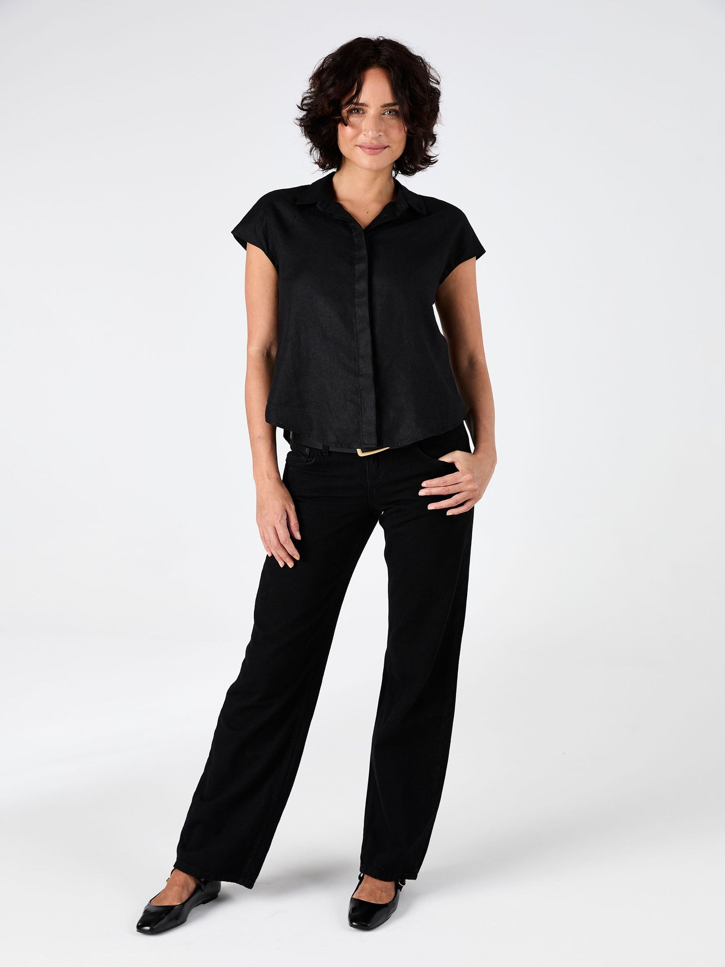 Laurel Linen Shirt - Black
