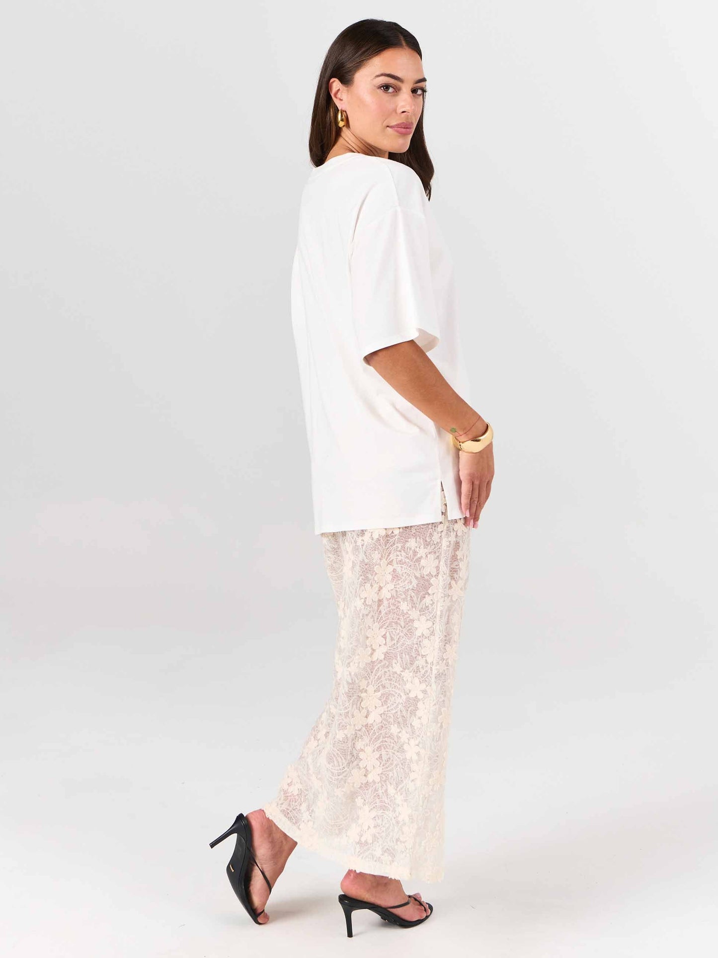 Oversized Pima Cotton Tee - Soft White