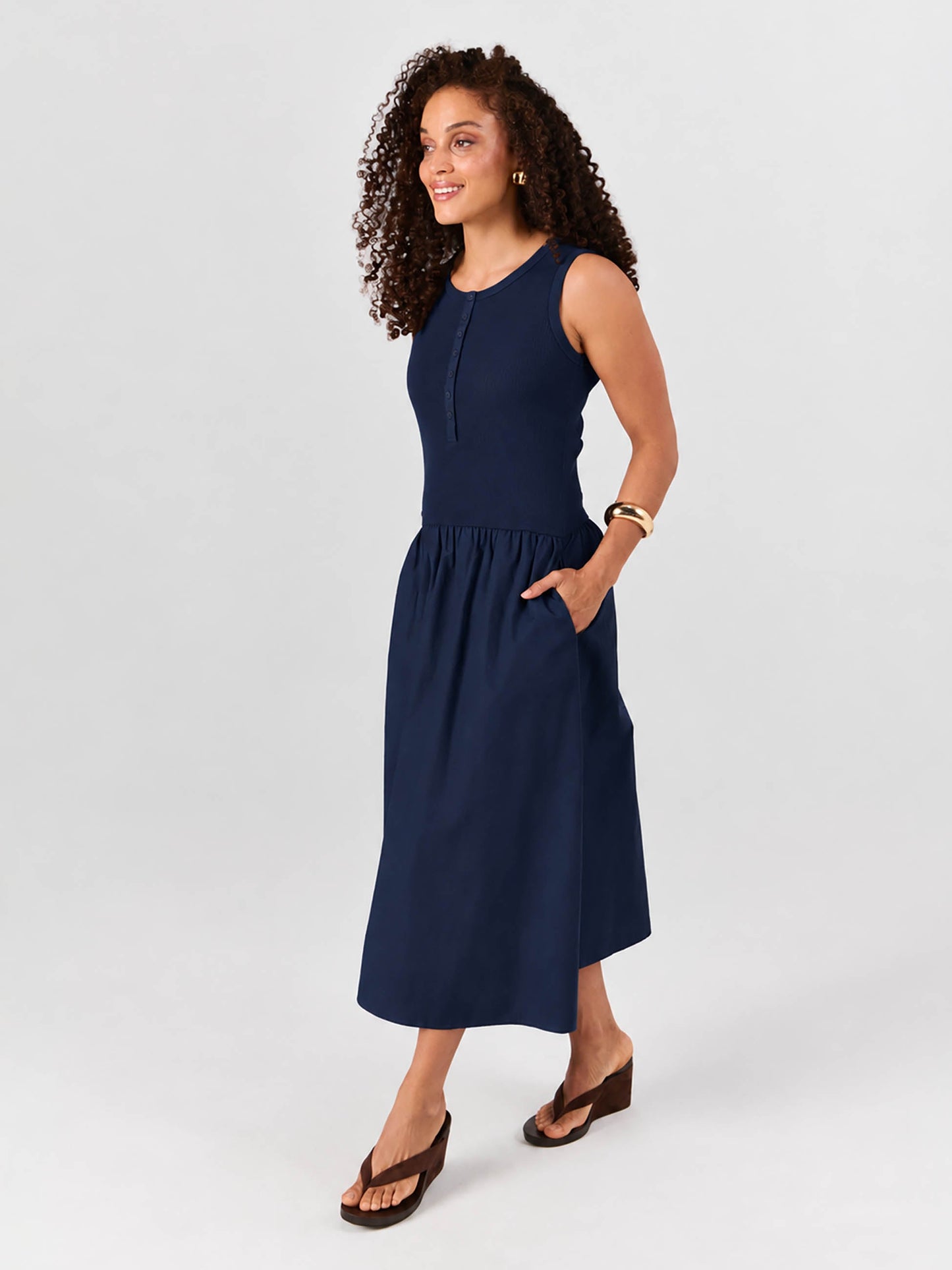 Aria Sleeveless Dress - Navy