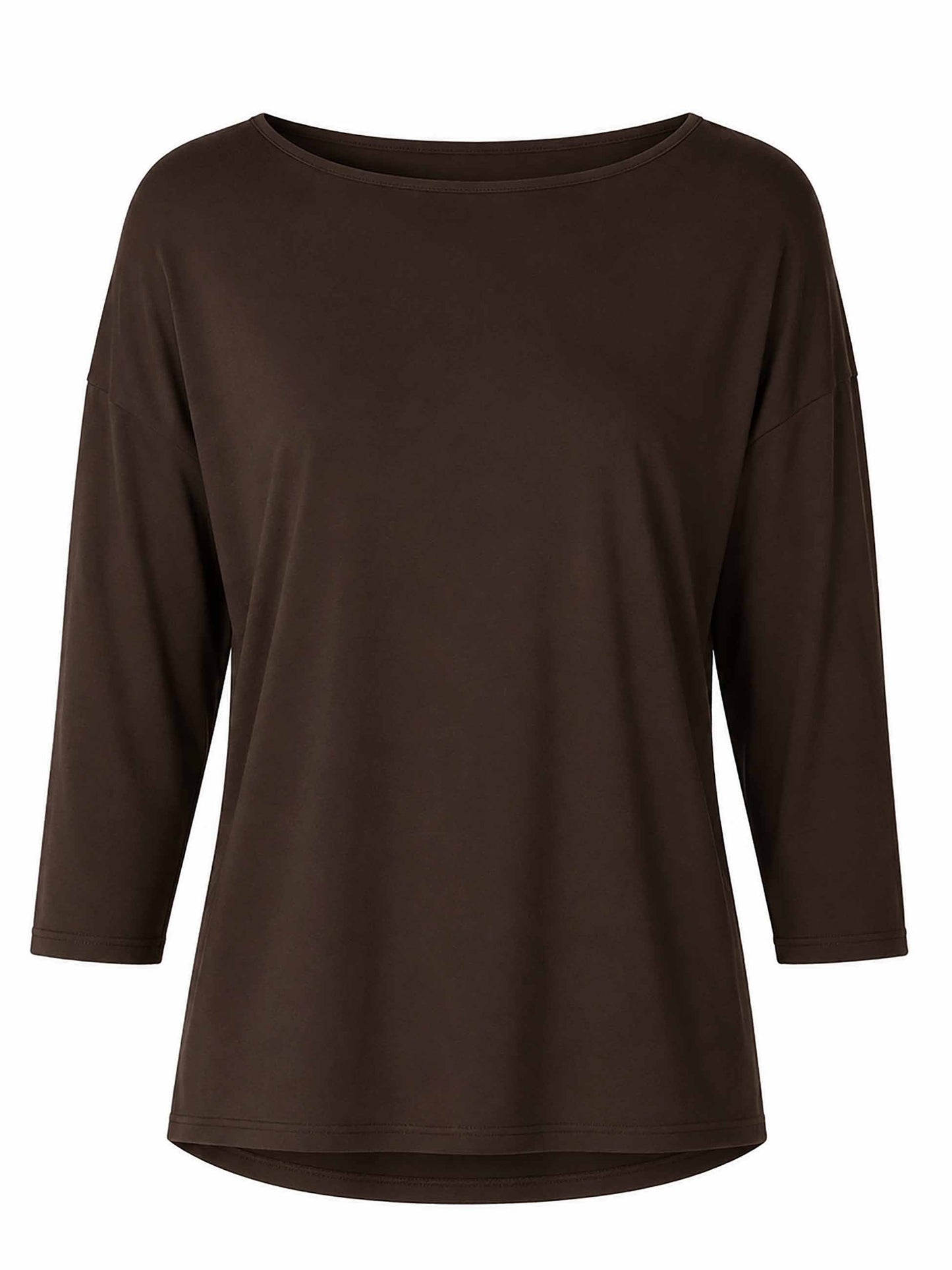 Modal Luxe Layer Tee 3/4 Sleeve - Coffee Bean