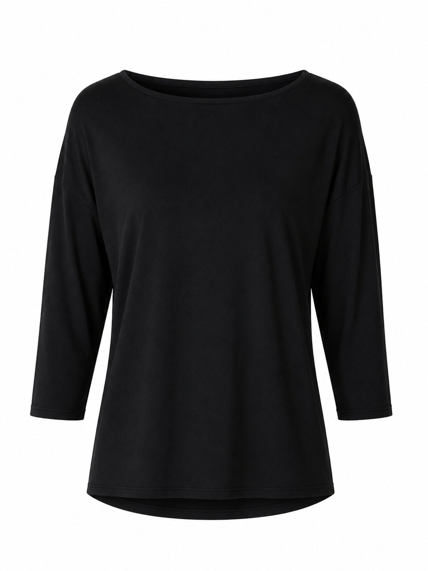 Modal Luxe Layer Tee 3/4 Sleeve - Black