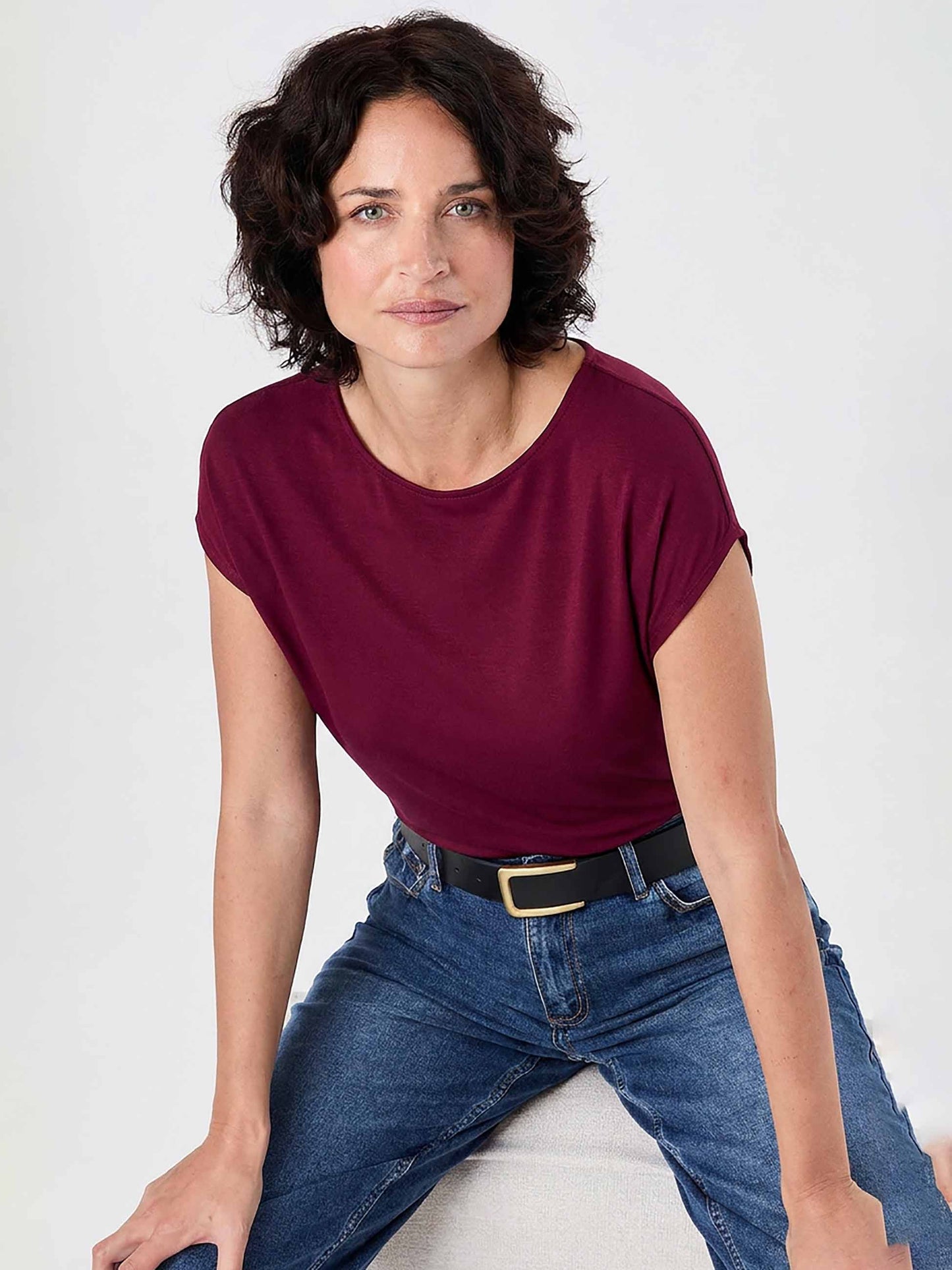 Modal Luxe Layer Tee - Sangria