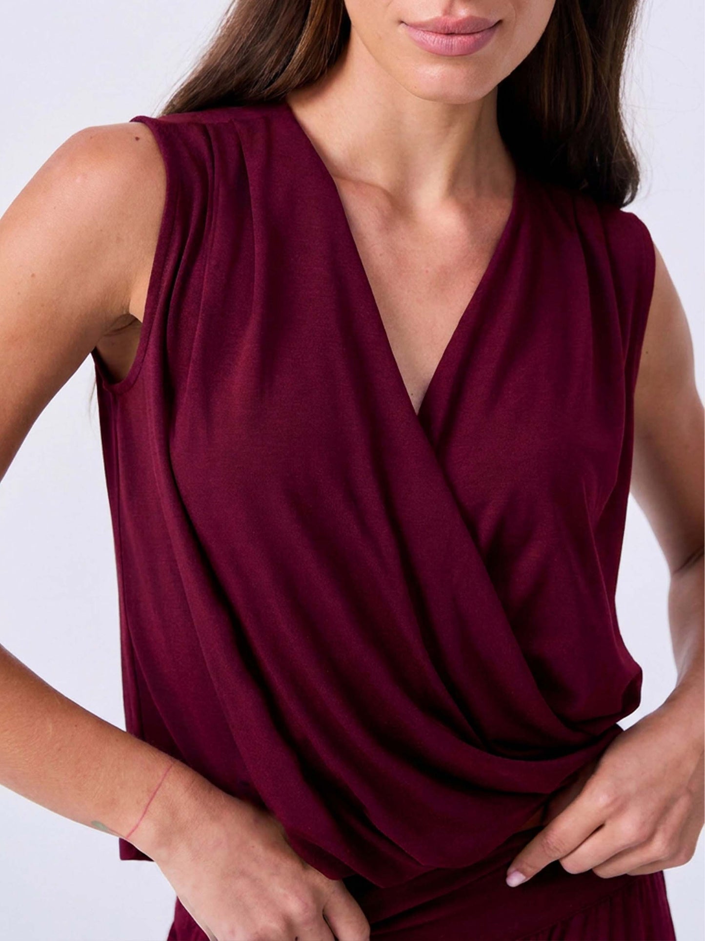 Athena Drape Top - Sangria