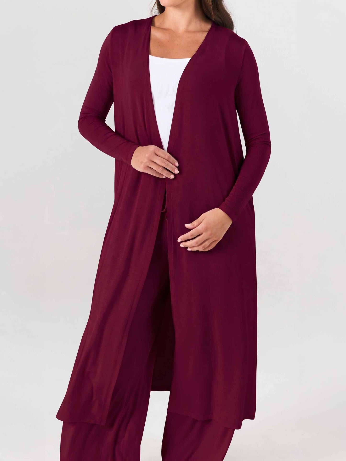 Modal Longline Cardigan - Sangria