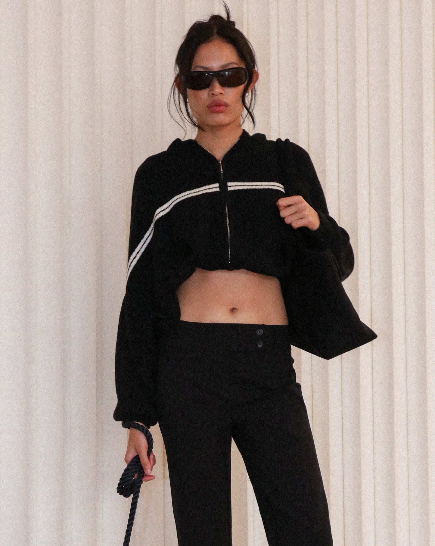 Sasha Knit Zip Jumper Black