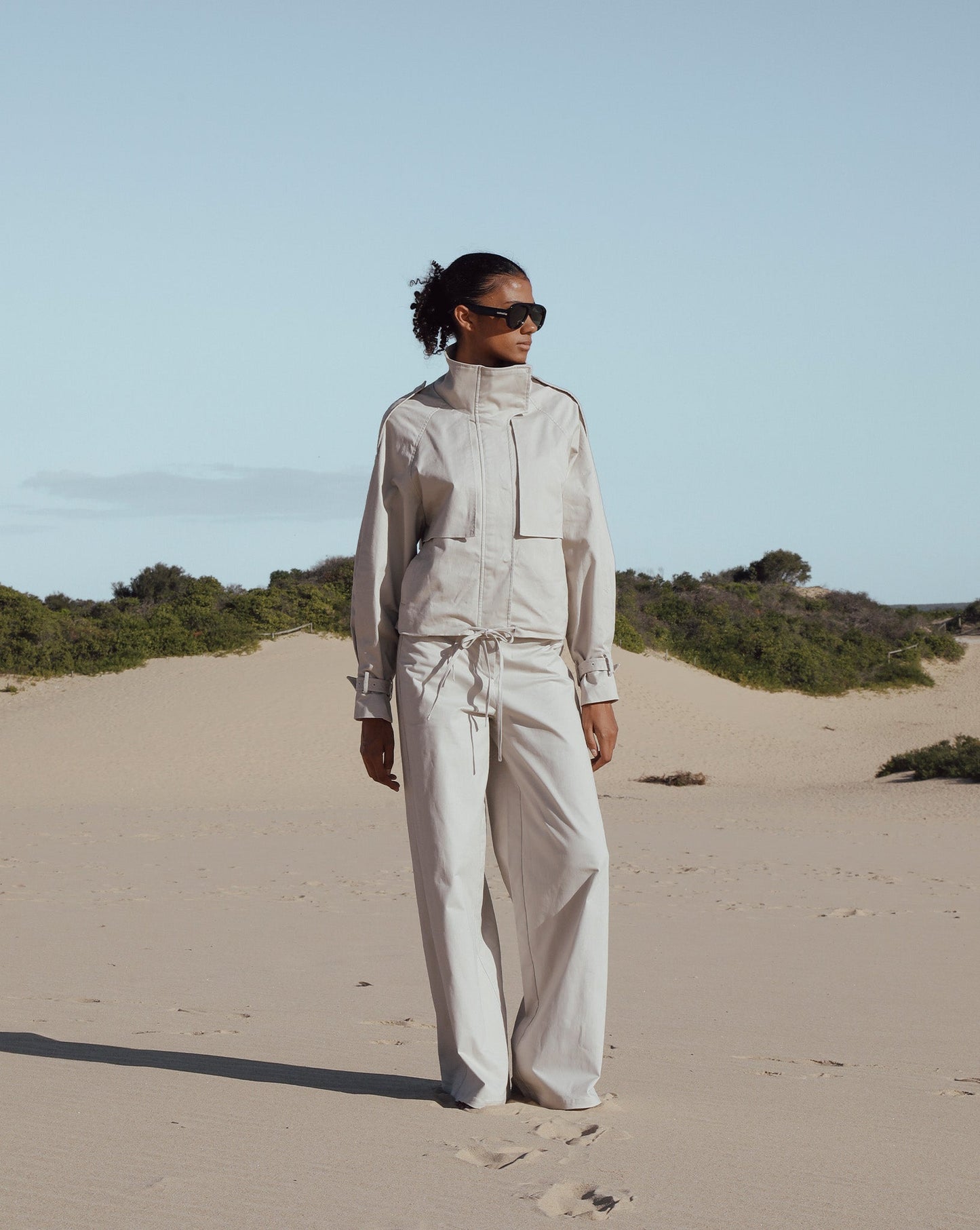 Harper Funnel Neck Jacket Almond