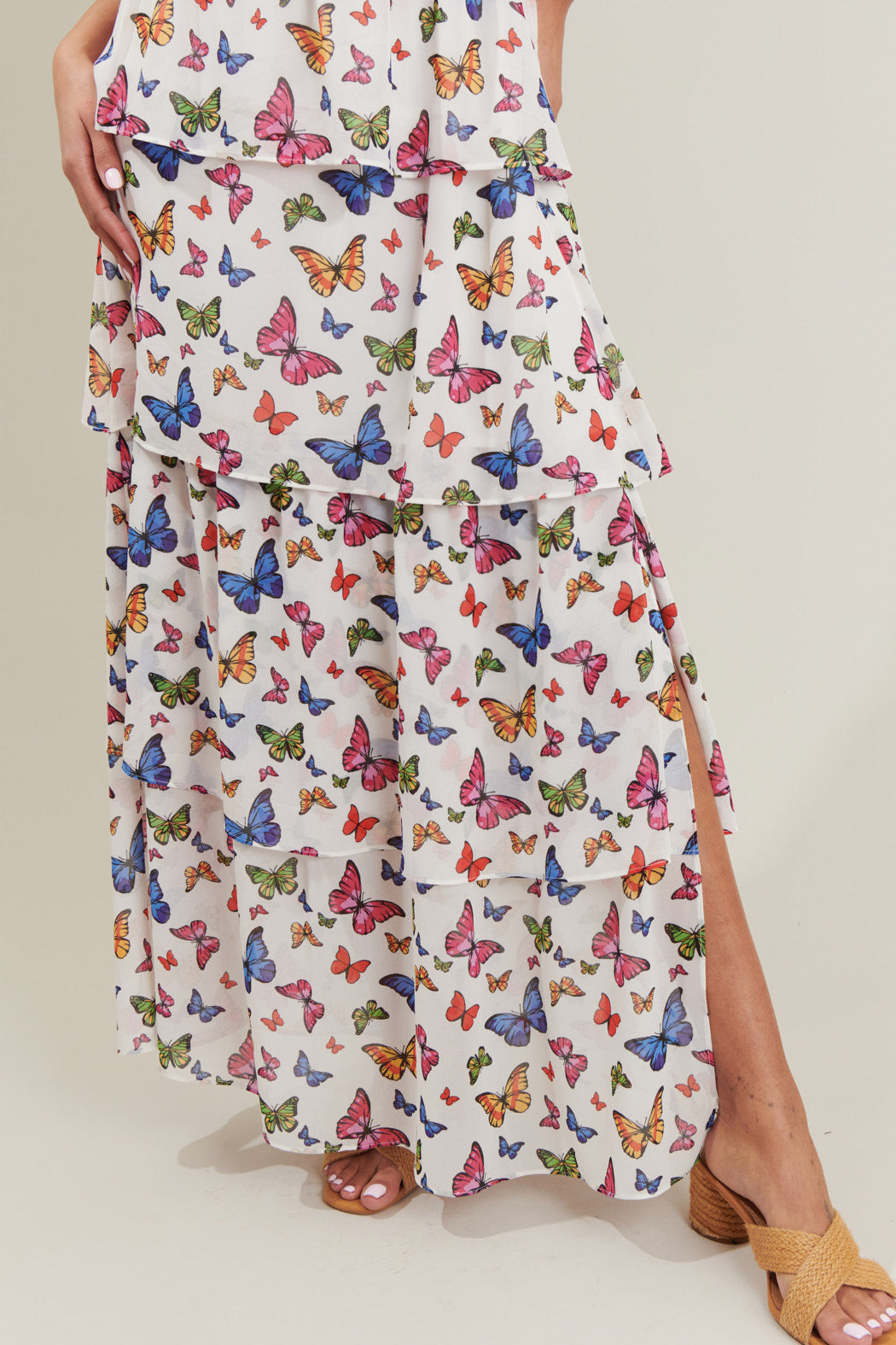 Bess Butterfly Tiered Maxi Dress