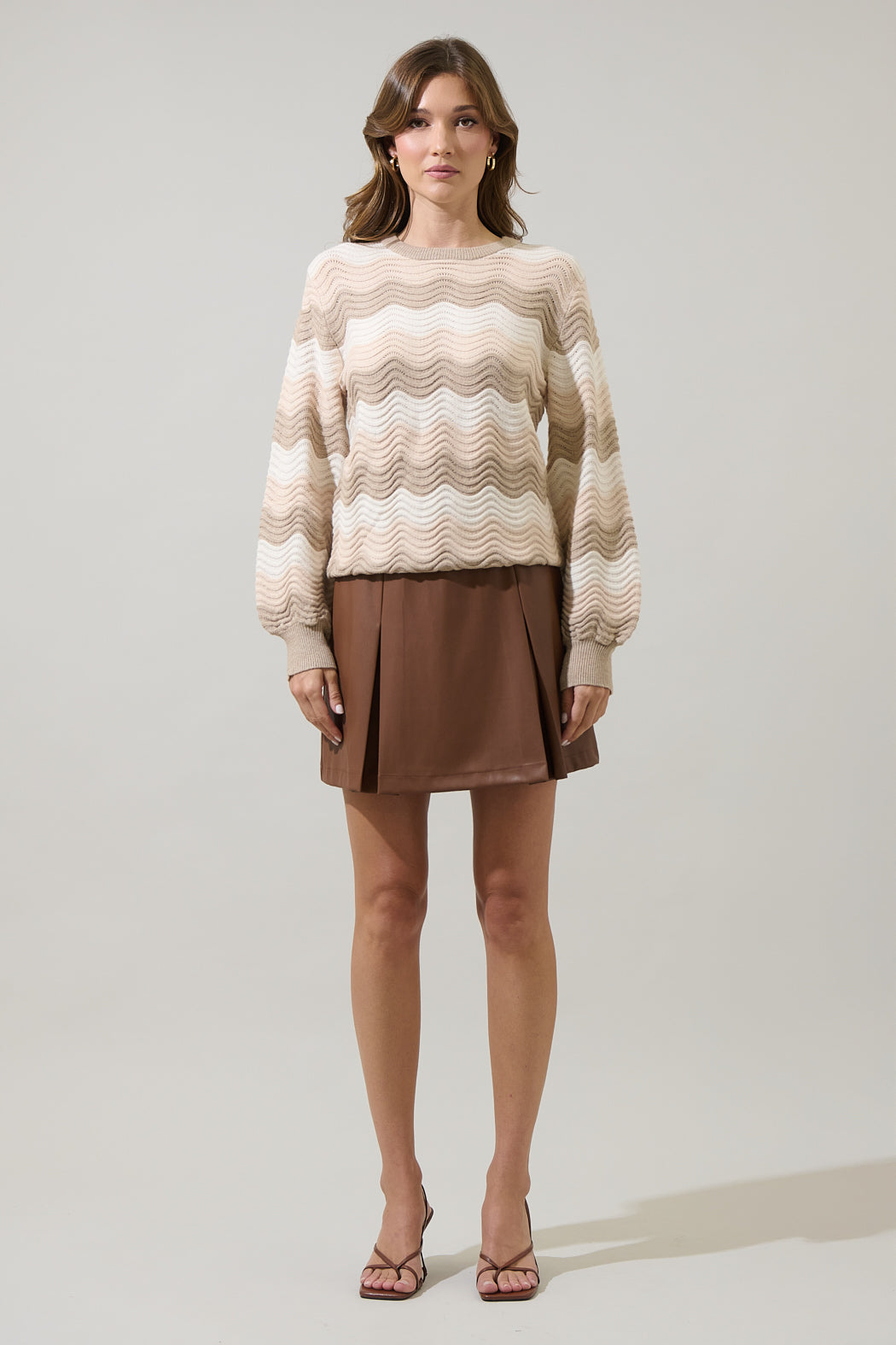 Elenor Wavy Striped Knit Sweater