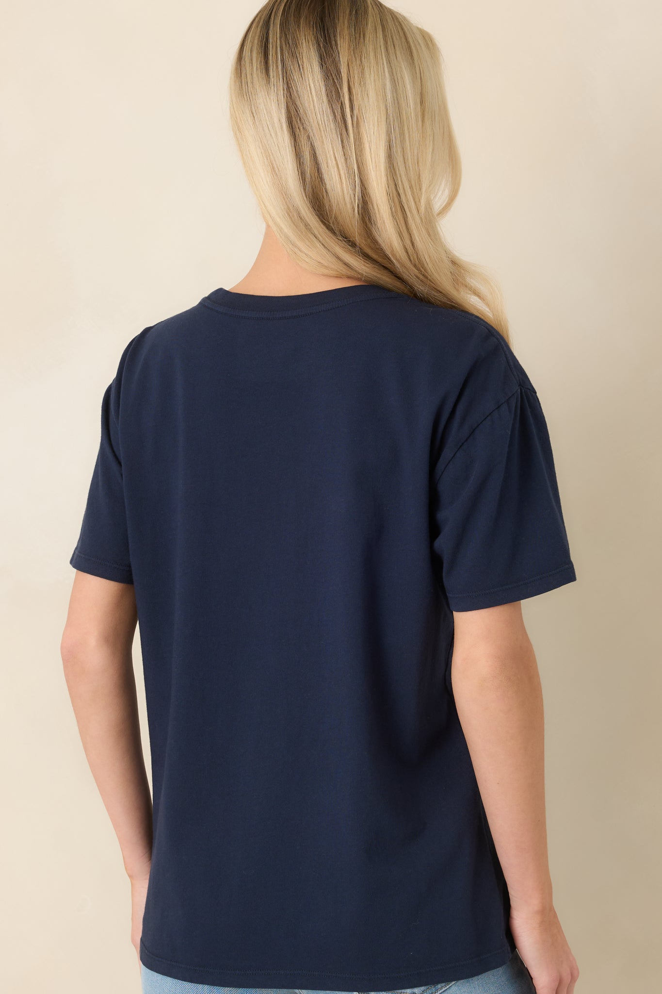 Z Supply Navy Blue Cotton Voyage Boyfriend Tee