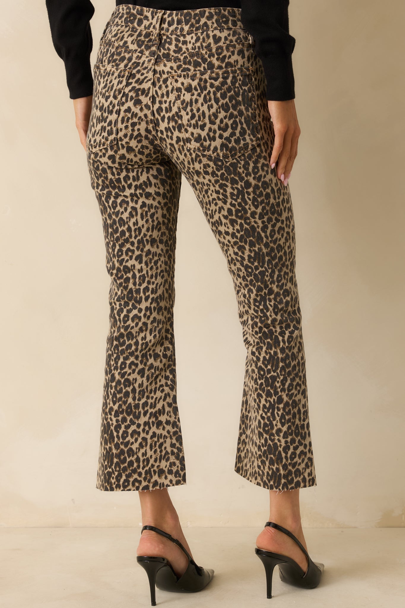 Terrific Timing Leopard Print Cropped Flare Jeans