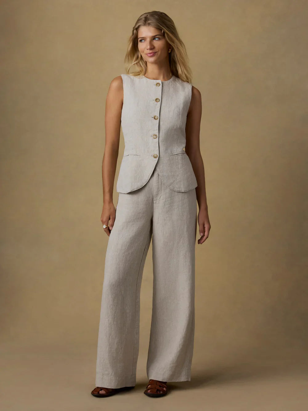 Faherty Sun Strider Linen Vest