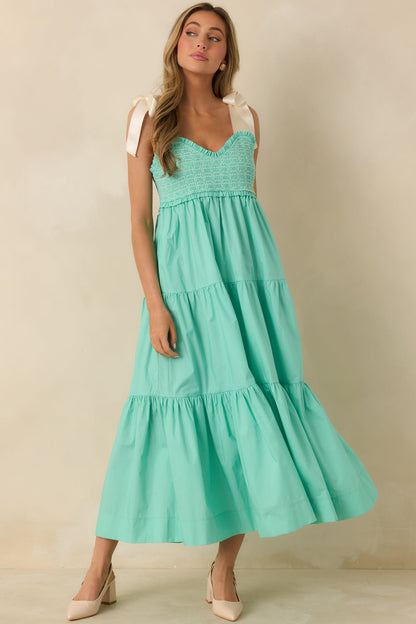 The Felicity Mint Green Cotton Midi Dress