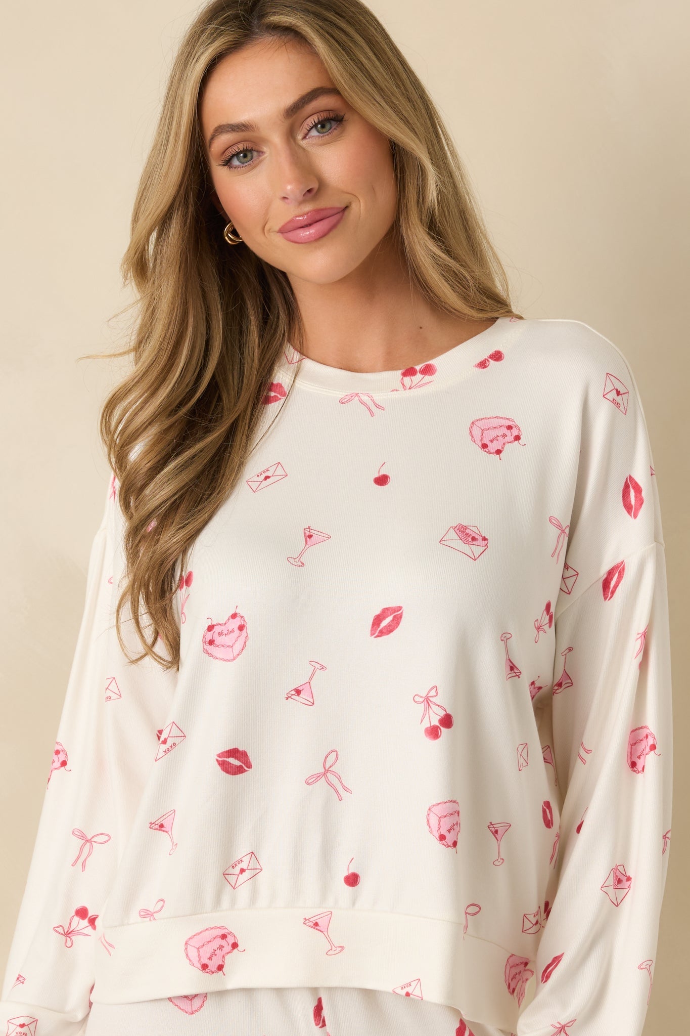 Z Supply Mira Ivory Multi Sweet Things Long Sleeve Top