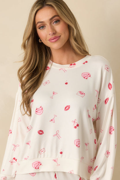Z Supply Mira Ivory Multi Sweet Things Long Sleeve Top