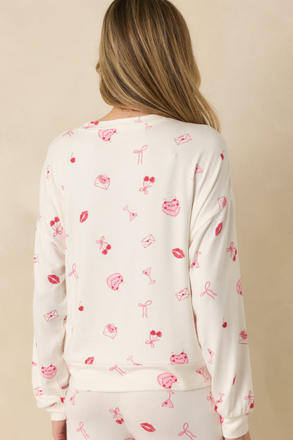 Z Supply Mira Ivory Multi Sweet Things Long Sleeve Top