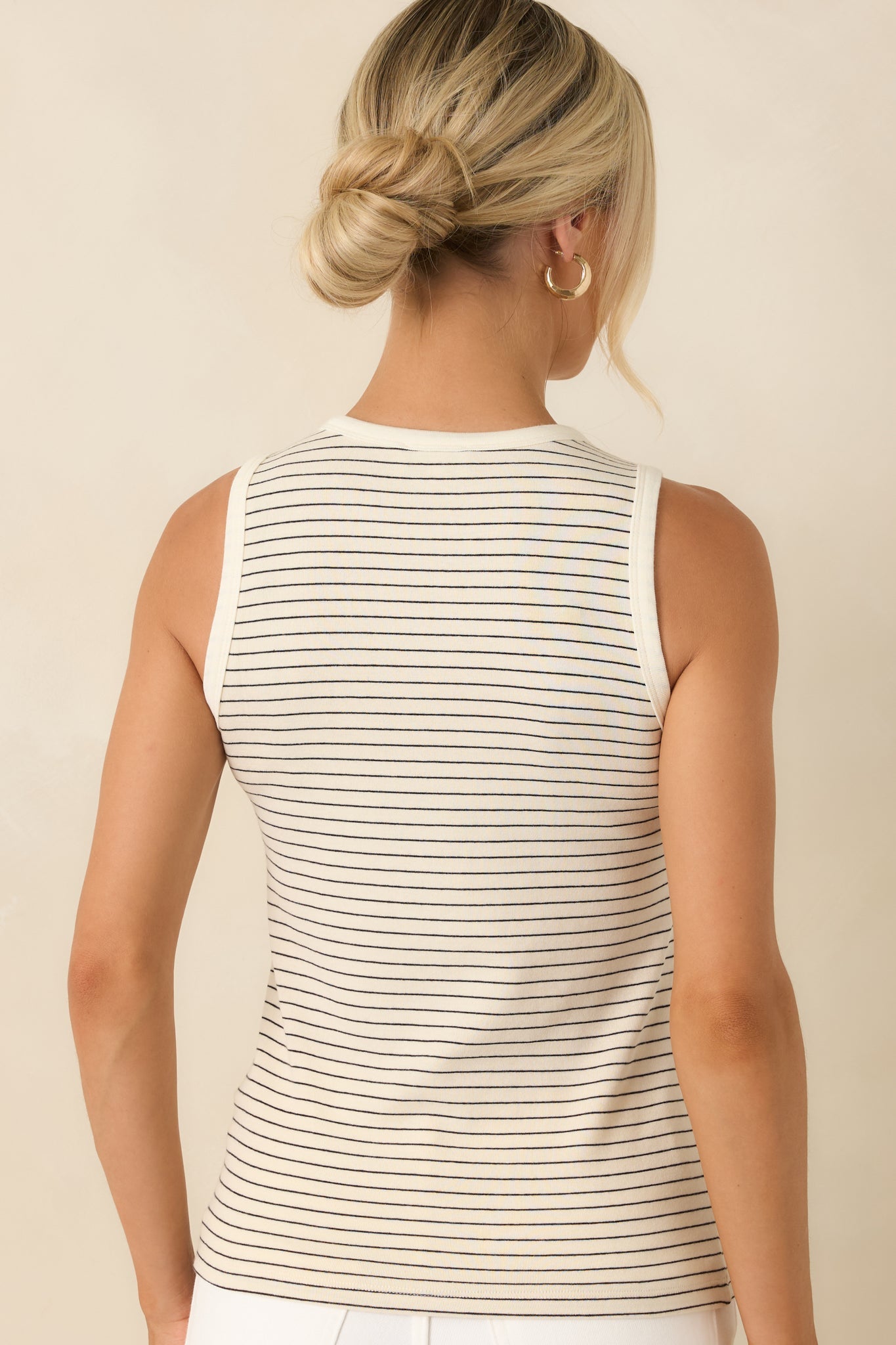 FRNCH Volga Ivory Stripe Tank Top