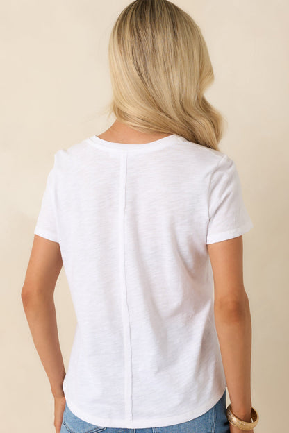 Good To Have Around White Cotton Modal Tee
