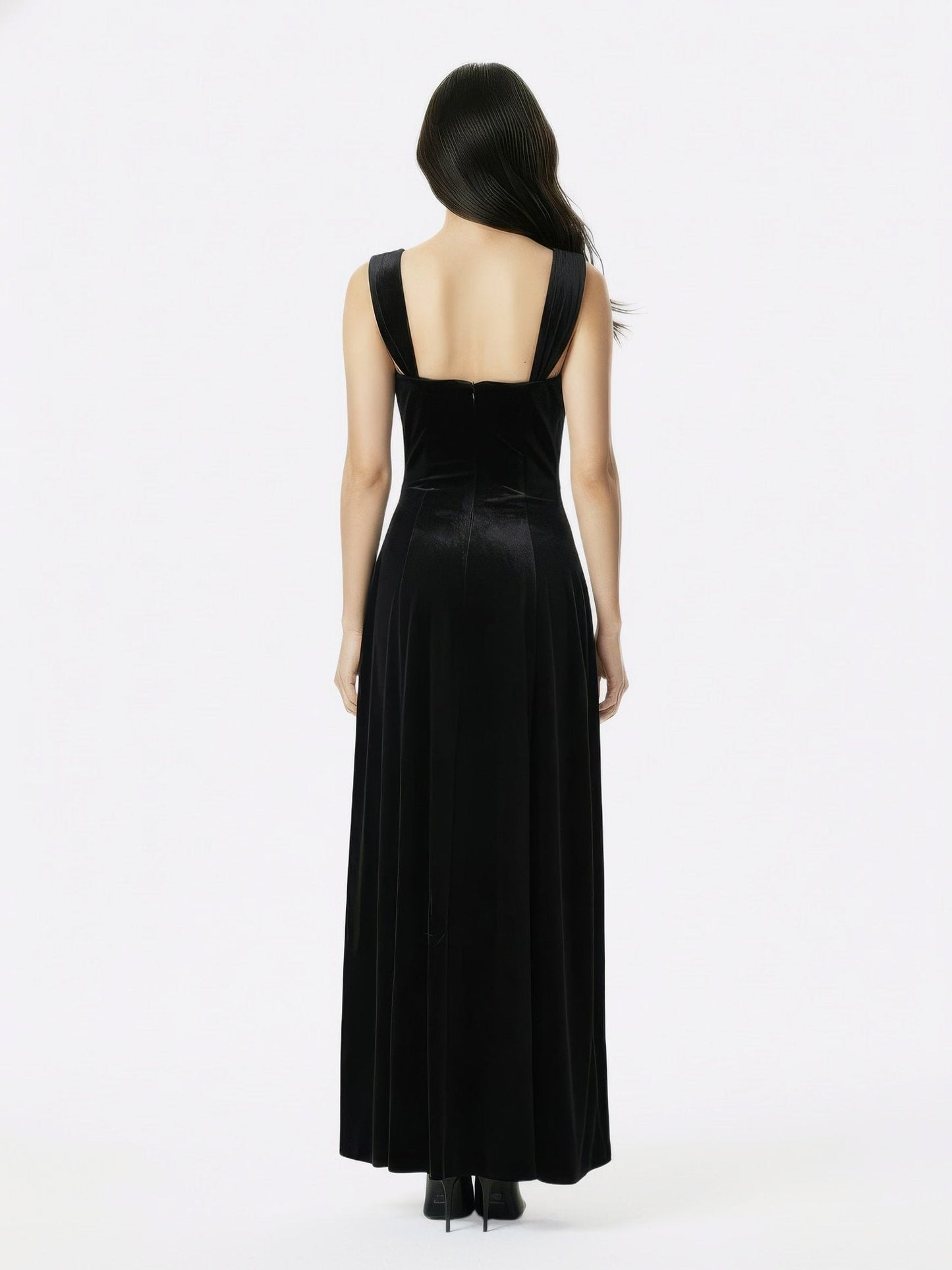 Belle Velvet Maxi Dress (Black)