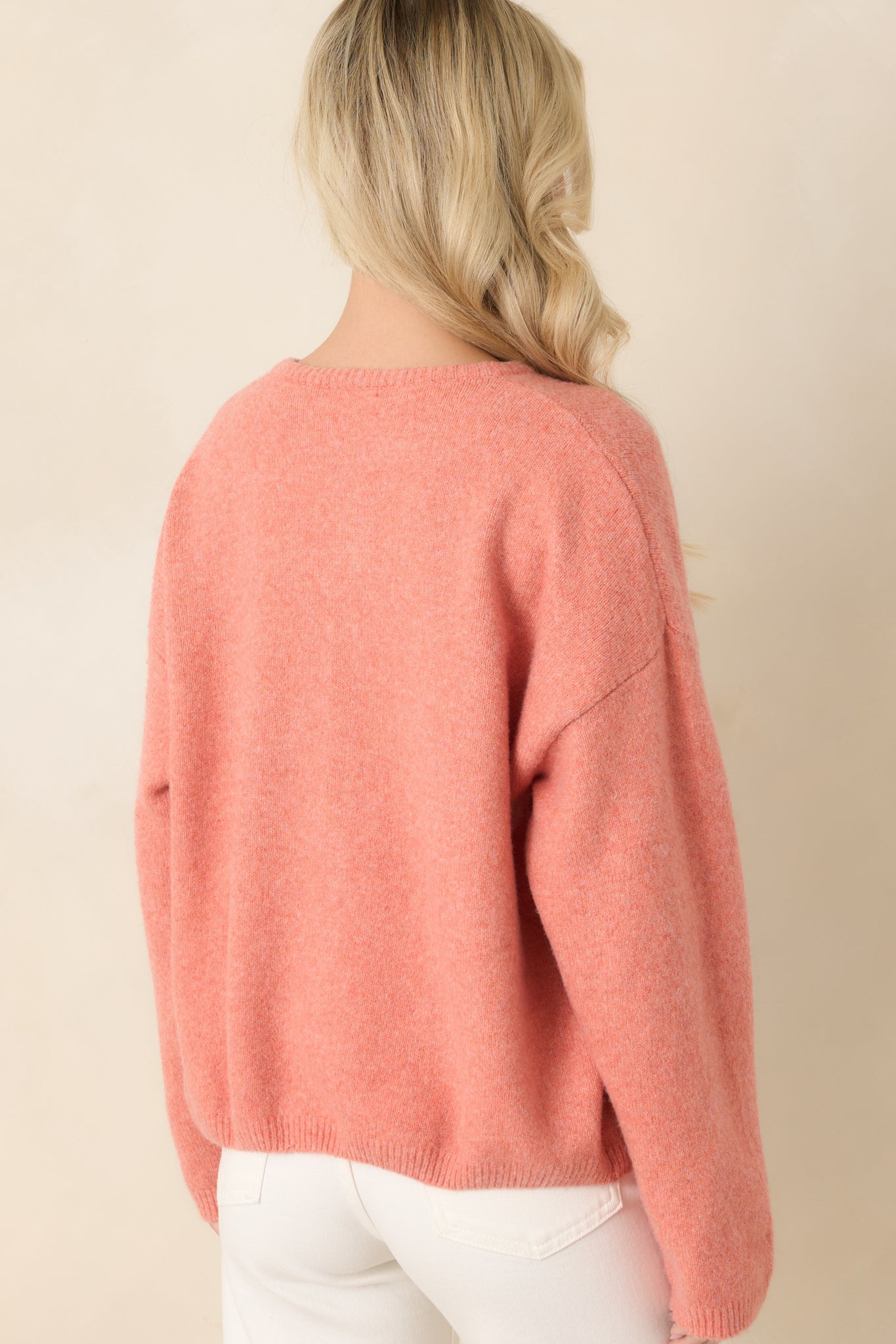 Sweet Simplicity Orange Sherbert Knit Button Front Cardigan