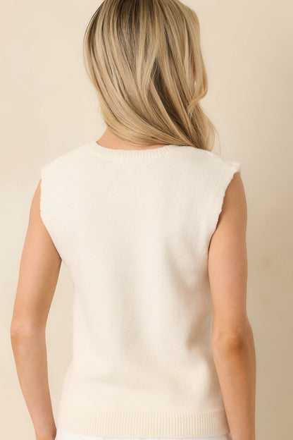 Prosperina Lila Ivory Knit Sweater Tank