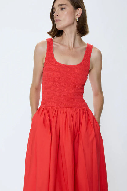 Alessia Smocked Midi Dress