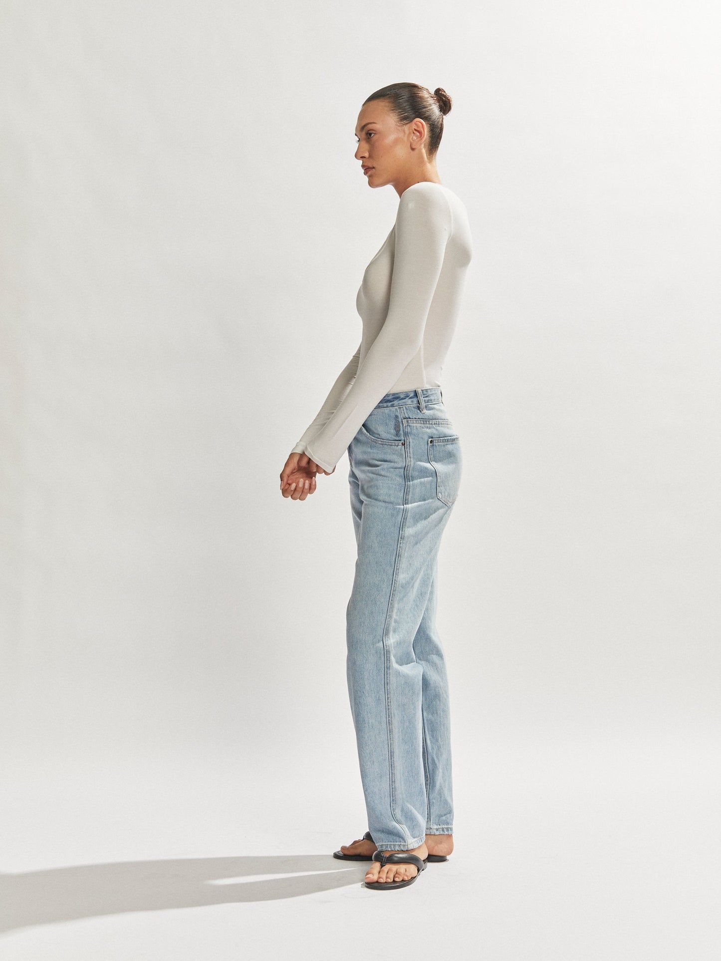 Carter Long Sleeve Top White