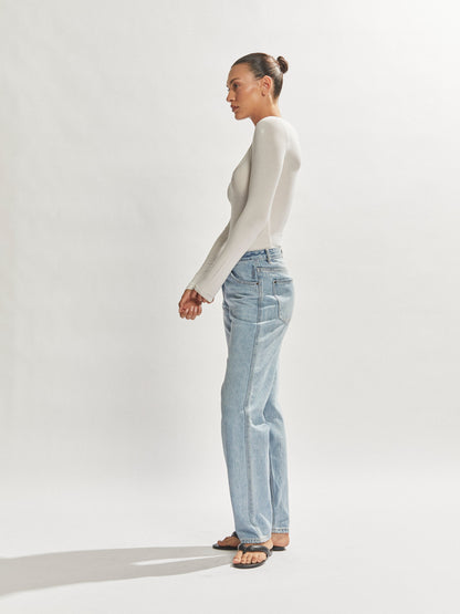 Carter Long Sleeve Top White