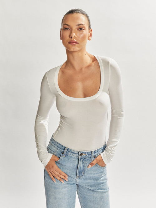 Carter Long Sleeve Top White