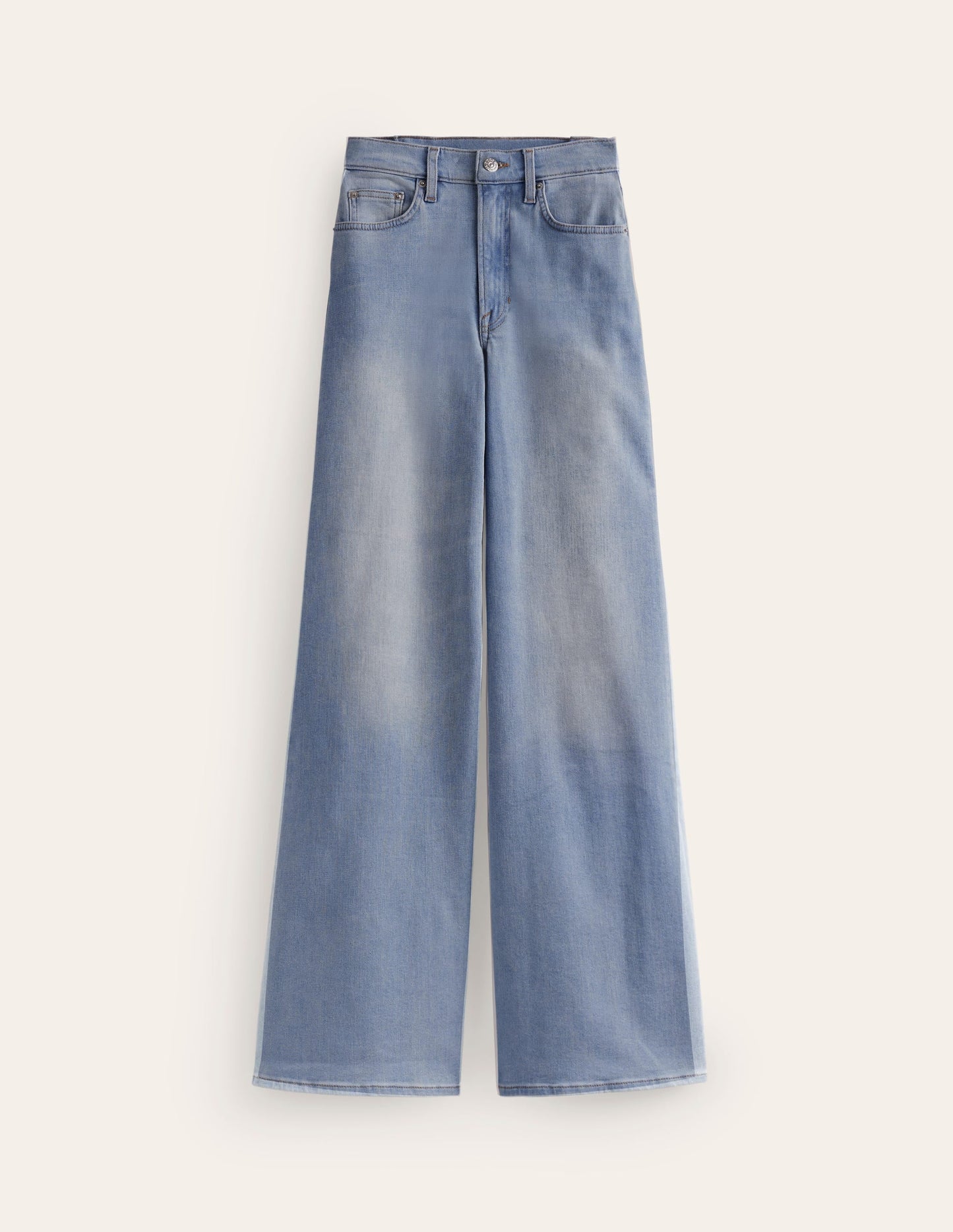 High Rise Wide Leg Jeans-Light Vintage