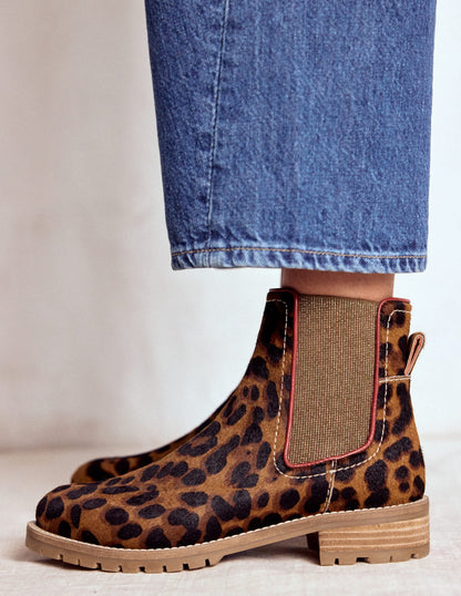 Freya Chelsea Boots-Leopard