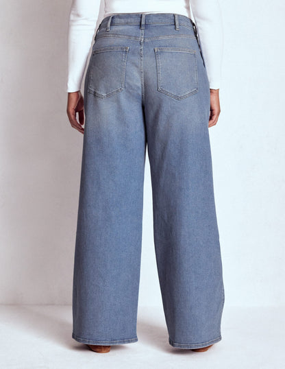 High Rise Wide Leg Jeans-Light Vintage