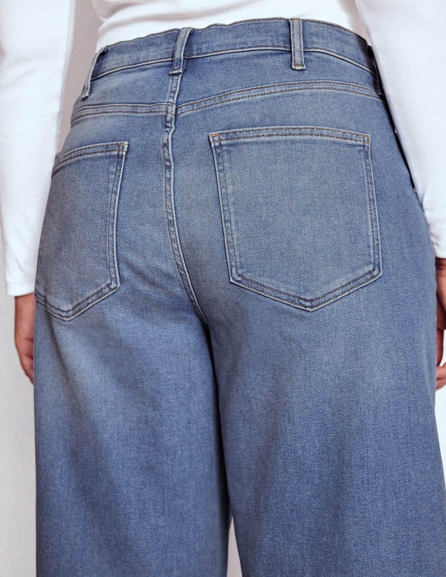 High Rise Wide Leg Jeans-Light Vintage