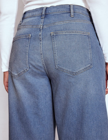 High Rise Wide Leg Jeans-Light Vintage