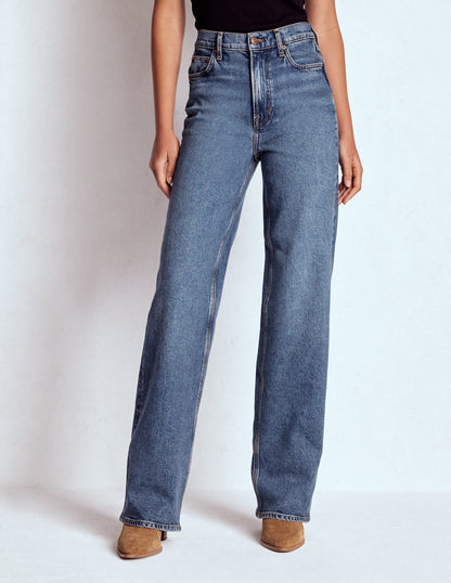High Rise Column Leg Jeans-Mid Vintage