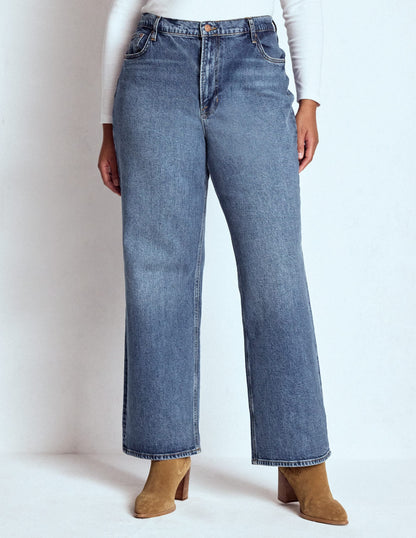 High Rise Column Leg Jeans-Mid Vintage