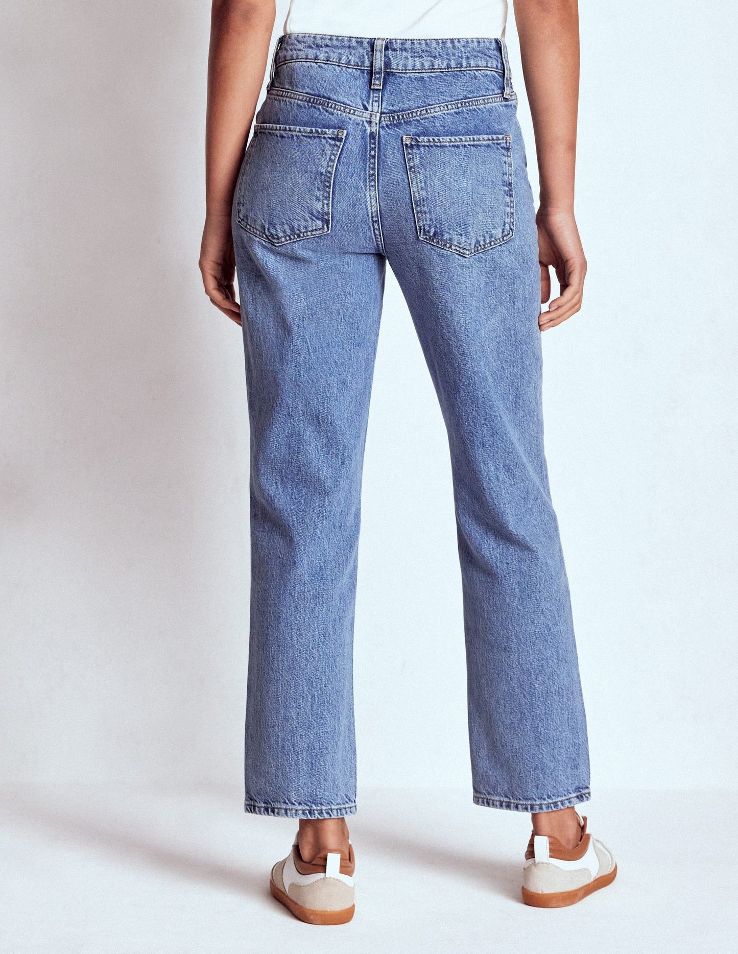 High Rise Straight Leg Jeans-Light Vintage