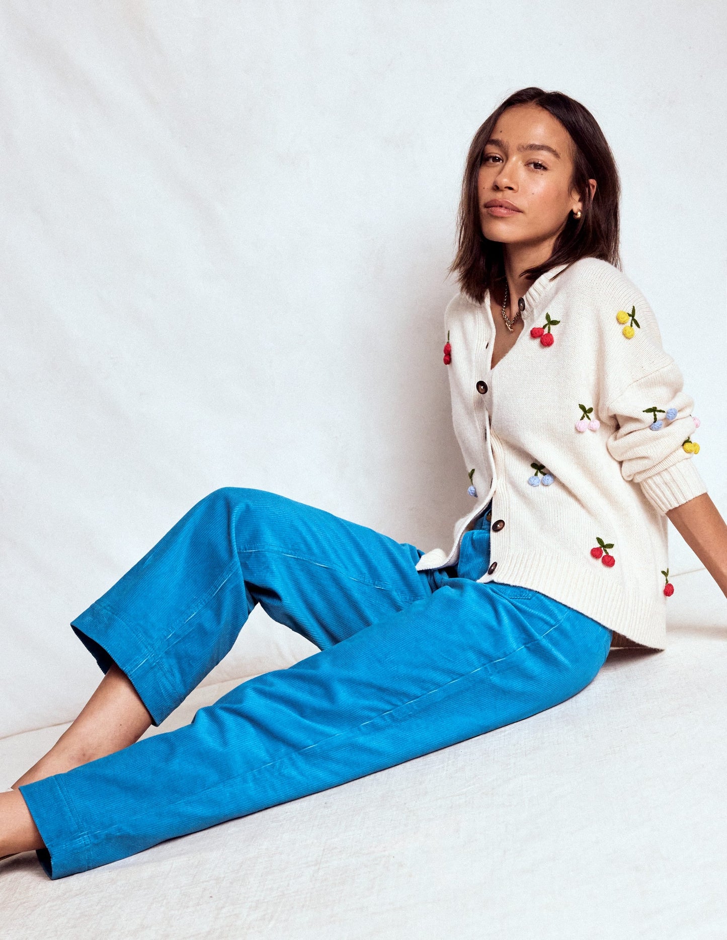 Primrose Cord Pants-Bright Blue