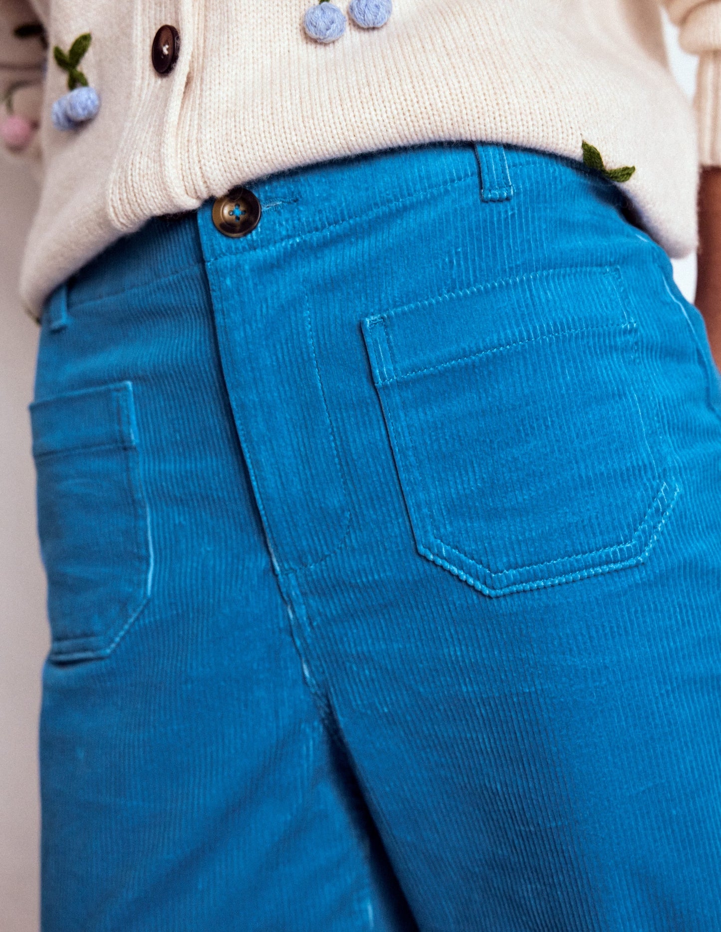 Primrose Cord Pants-Bright Blue