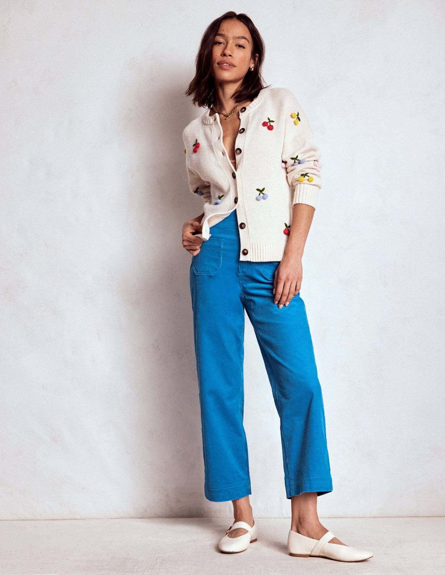 Primrose Cord Pants-Bright Blue