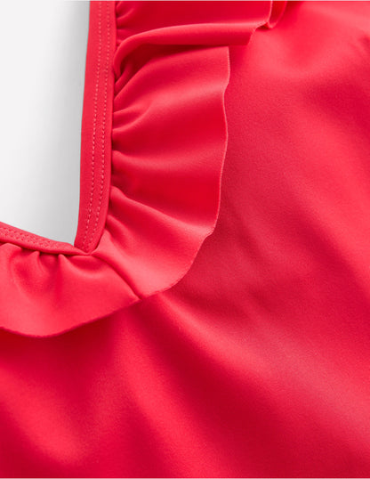 Evia Ruffle Swimsuit-Tulip Red